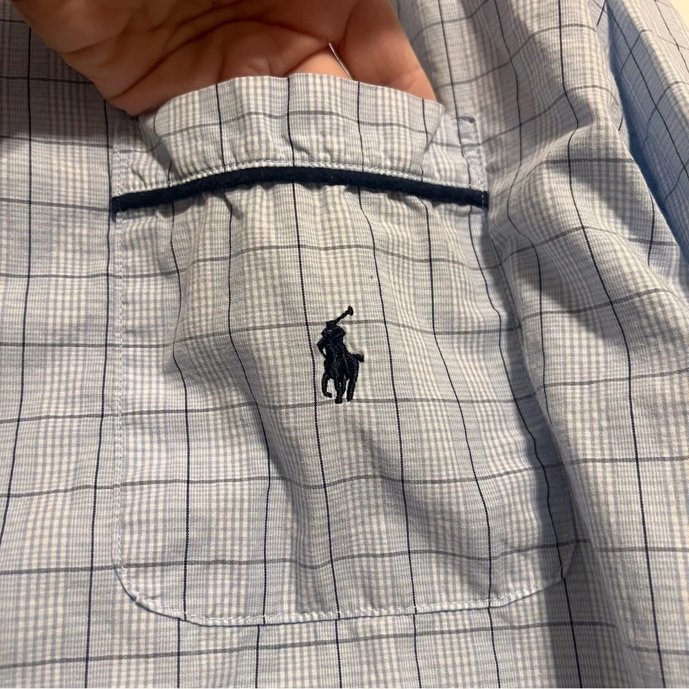 Polo Ralph Lauren Light Blue Checkered Sleep Shirt